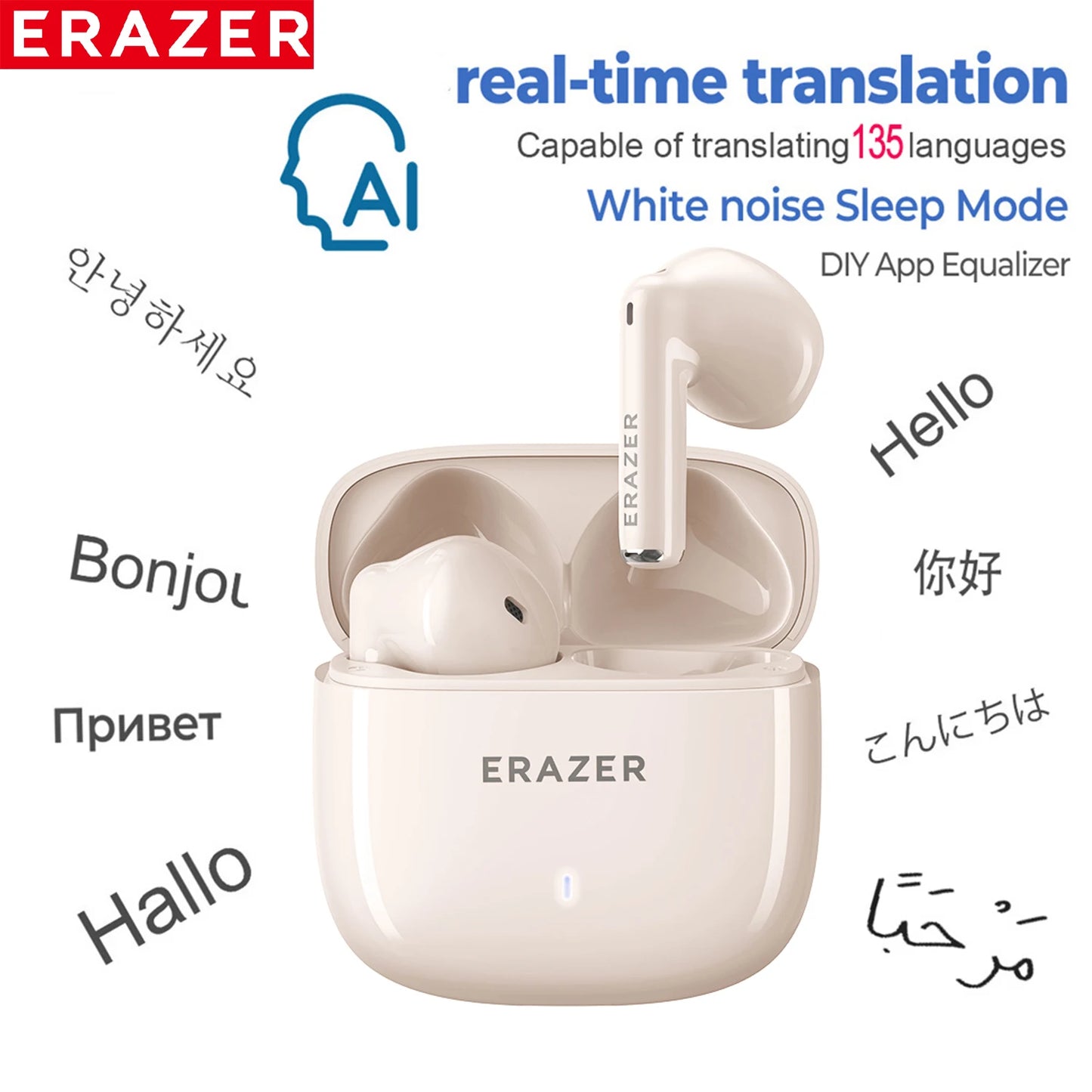 [AI Translator Earphones]  Xt92Pro Bluetooth Earphones Real-Time Translate Earbuds Wireless Headphones for Travel Talking