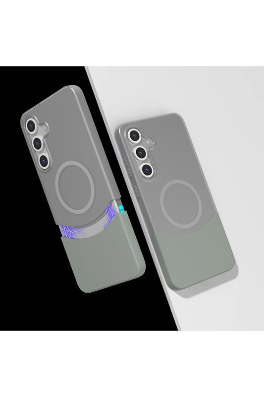 Samsung Galaxy S25 plus Case with Magnetic Charging, Dual Color, Thin Slim Cover